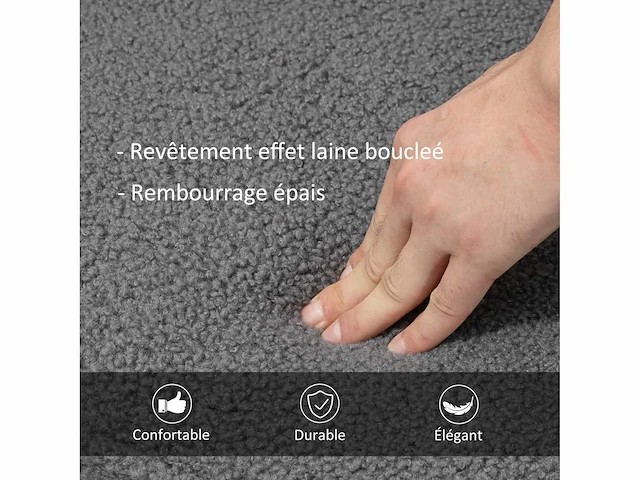 Schommelstoel schommelstoel met bekleding met gekrulde wol effect bekleding - afbeelding 6 van  7