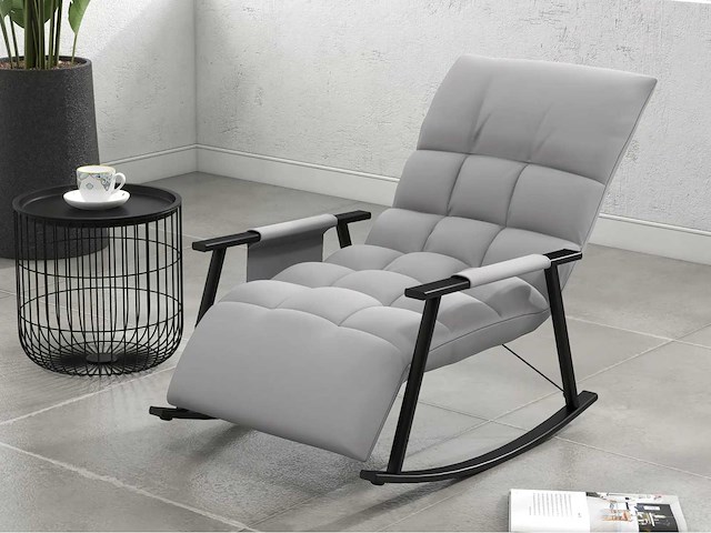 Schommelstoel, verstelbare rugleuning en voetensteun - afbeelding 1 van  9