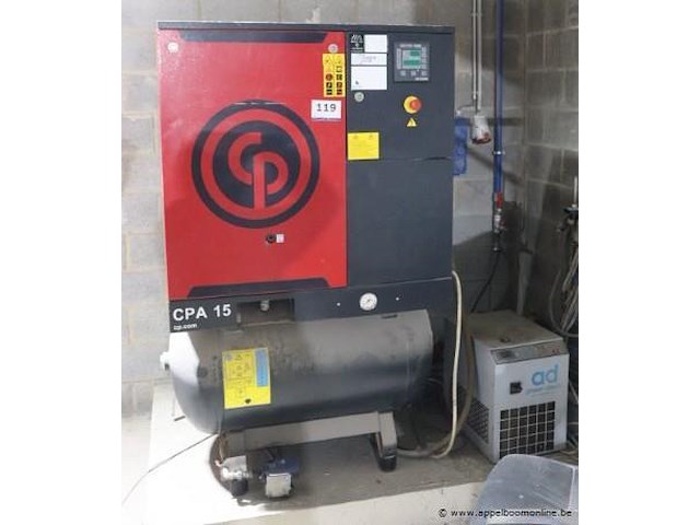 Schroefcompressor chicago pnaumatic 15, 15pk/10bar, met luchtdroger pneumatech - afbeelding 1 van  4