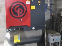 Schroefcompressor chicago pnaumatic 15, 15pk/10bar, met luchtdroger pneumatech - afbeelding 1 van  4