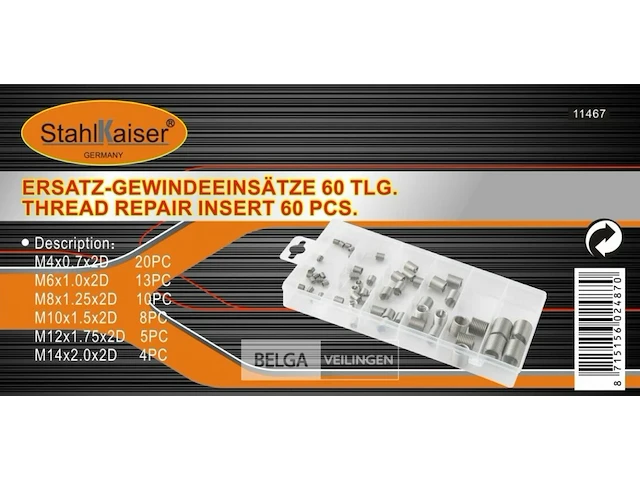 Schroefdraad assortiment 60-dlg. - afbeelding 1 van  2