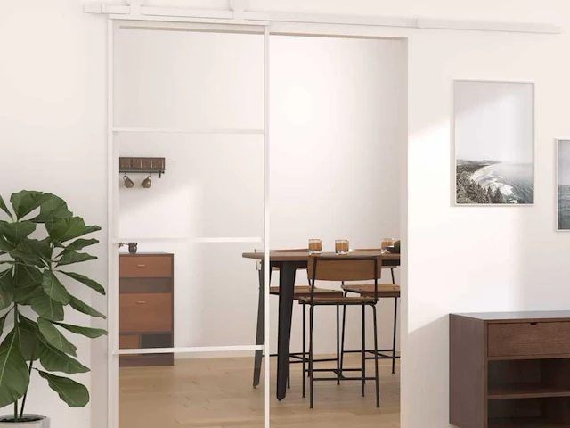 Schuifdeur - aluminium 76x205 cm wit - afbeelding 1 van  6