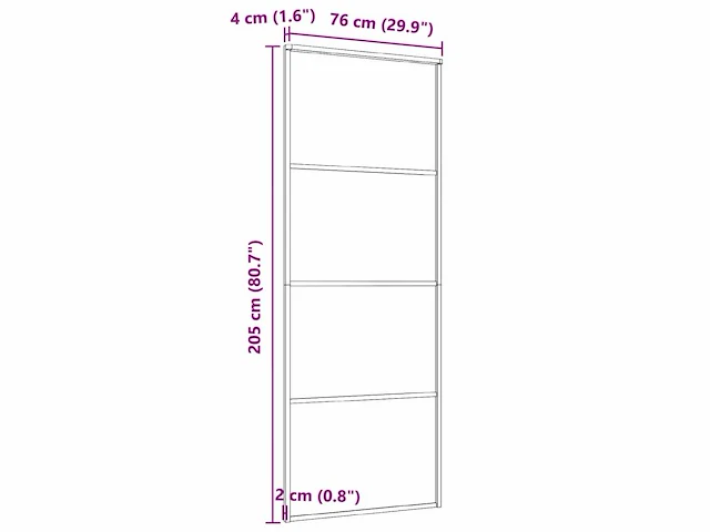 Schuifdeur - aluminium 76x205 cm wit - afbeelding 6 van  6