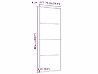 Schuifdeur - aluminium 76x205 cm wit - afbeelding 6 van  6