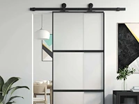Schuifdeur - zwart - gehard glas - aluminium - afbeelding 1 van  9