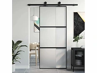 Schuifdeur - zwart - gehard glas - aluminium - afbeelding 2 van  9