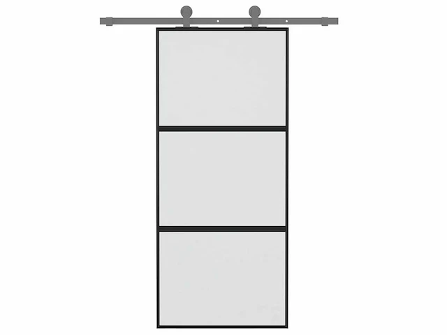 Schuifdeur - zwart - gehard glas - aluminium - afbeelding 4 van  9