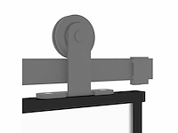 Schuifdeur - zwart - gehard glas - aluminium - afbeelding 8 van  9
