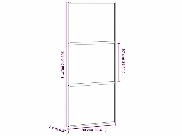 Schuifdeur - zwart - gehard glas - aluminium - afbeelding 9 van  9