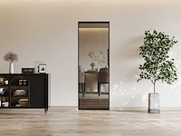 Schuifdeur met zaksysteem - aluminium en gerookt gehard glas - h205 x b63 cm - afbeelding 1 van  4