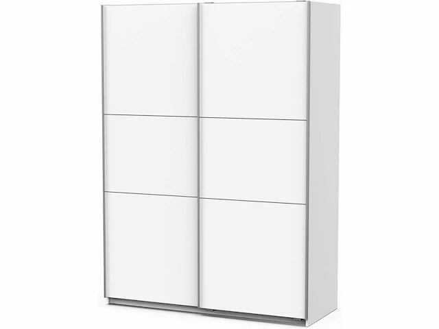 Schuifdeurkast met kledingkast – mat witte kleur & metalen afwerkingen - afbeelding 9 van  9