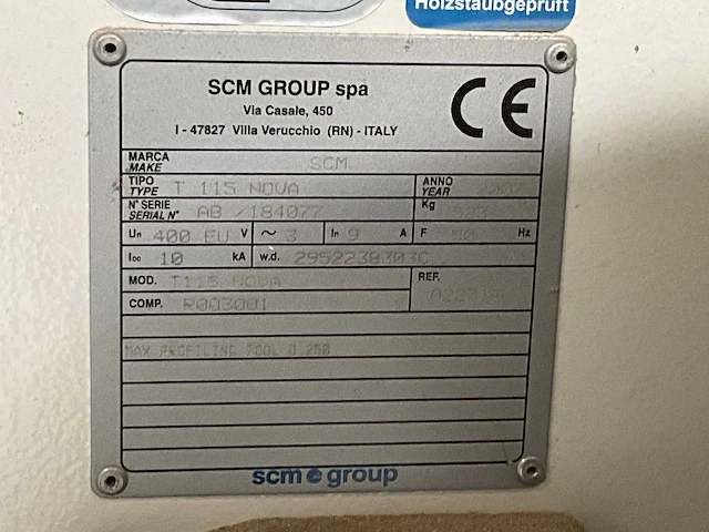 Scm t115 nova kantenfreesmachine - afbeelding 6 van  14