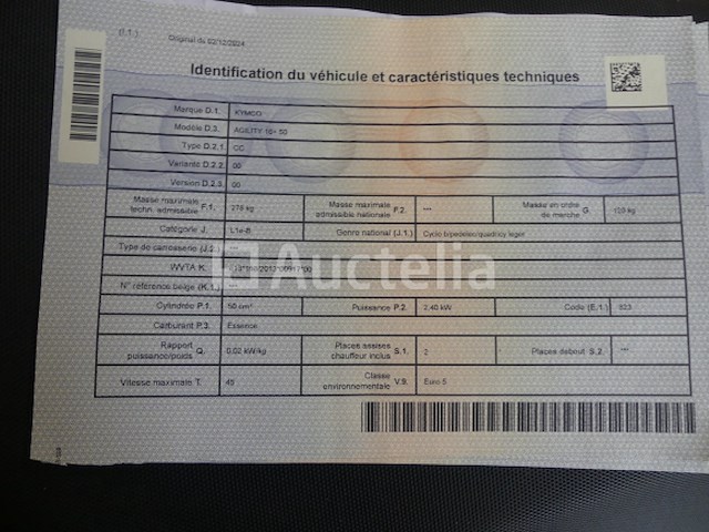 Scooter 50cc (zeer weinig km) kymco agility 16+ 50 4t (2024-826 km)(vin: lc2cc0000r1002452) - afbeelding 3 van  19