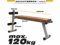 Scsports® halterbank - plat, opvouwbaar, verstelbaar, maximale belasting 120 kg - afbeelding 4 van  4