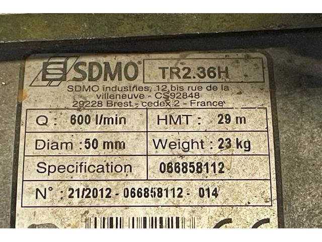 Sdmo waterpomp - afbeelding 3 van  4