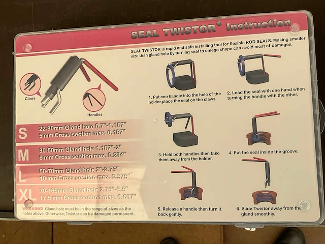 Seal twistor. seal tool voor hydraulische afdichtingen. - afbeelding 2 van  2