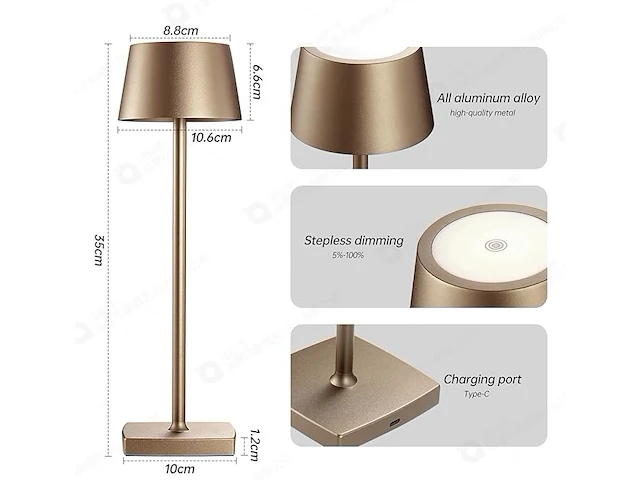 Seihoae draadloze tafellamp - afbeelding 5 van  5