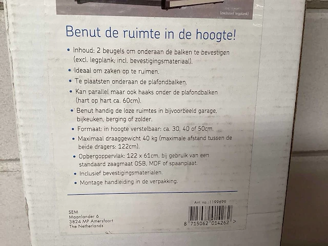 Sem ophangbeugels set van 2 (4x) - afbeelding 2 van  3