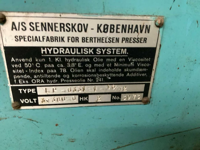 Sennefskov lp-6331-1-16/12 hydraulische pers - afbeelding 3 van  6