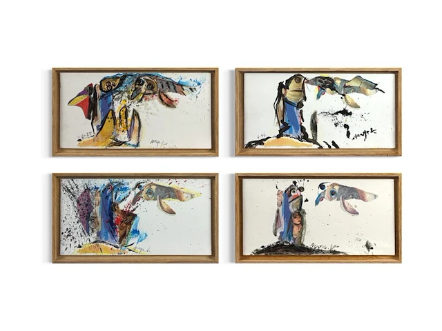 Serge vandercam - aquarel - vierluik - afbeelding 1 van  1