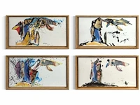 Serge vandercam - aquarel - vierluik - afbeelding 1 van  1