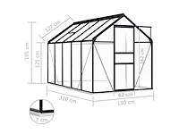 Serre met onderstel antraciet aluminium 5,89 m² - levering enkel in belgië - afbeelding 6 van  6