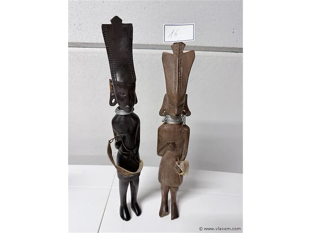 Set afrikaanse beelden man - vrouw - hout - afbeelding 1 van  3