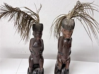 Set afrikaanse beelden man - vrouw - hout - afbeelding 1 van  3