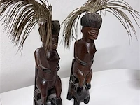 Set afrikaanse beelden man - vrouw - hout - afbeelding 2 van  3