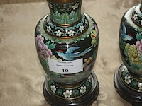 Set clossonne vazen op houten voet afm. h 30 cm - afbeelding 2 van  3