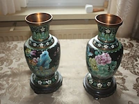 Set clossonne vazen op houten voet afm. h 30 cm - afbeelding 3 van  3