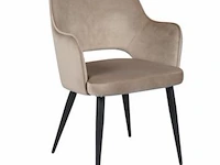 Set eetkamerstoelen puck fluweel beige - afbeelding 1 van  4