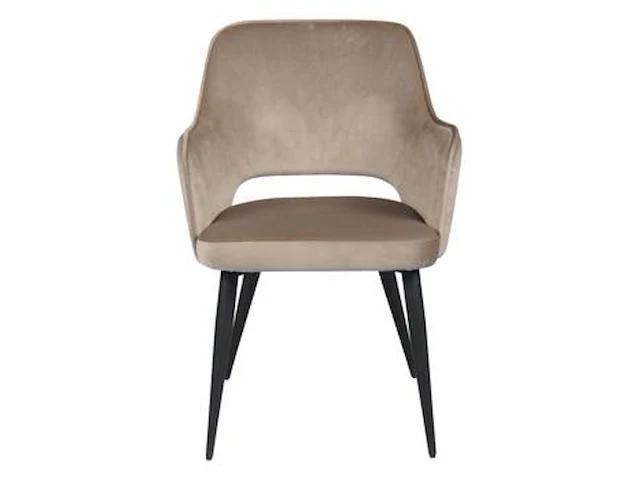 Set eetkamerstoelen puck fluweel beige - afbeelding 2 van  4
