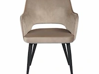 Set eetkamerstoelen puck fluweel beige - afbeelding 2 van  4