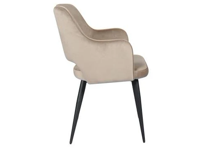 Set eetkamerstoelen puck fluweel beige - afbeelding 3 van  4