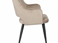Set eetkamerstoelen puck fluweel beige - afbeelding 3 van  4