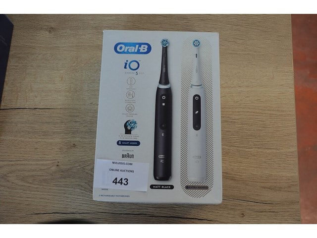 Set elektrische tandenborstels braun oral b io series 5 duo matt lava and white (b435) - afbeelding 1 van  4
