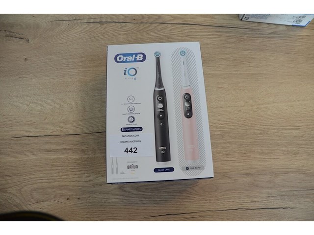 Set elektrische tandenborstels braun oral b io series 6 duo black lava and pink sand (b435) - afbeelding 1 van  5