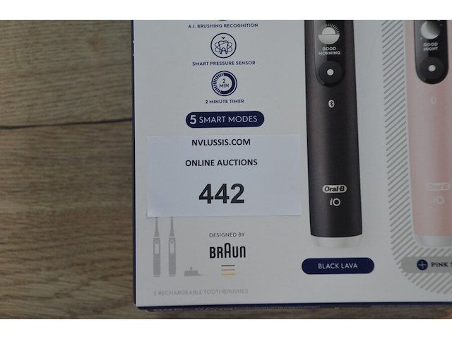 Set elektrische tandenborstels braun oral b io series 6 duo black lava and pink sand (b435) - afbeelding 2 van  5