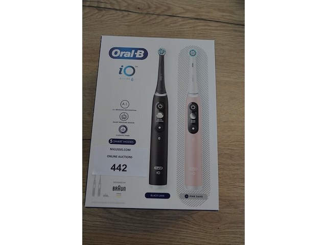 Set elektrische tandenborstels braun oral b io series 6 duo black lava and pink sand (b435) - afbeelding 3 van  5