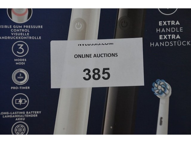 Set elektrische tandenborstels braun oral b pro series 3 duo edition white and black met extra opzetborstel (b435) - afbeelding 2 van  5