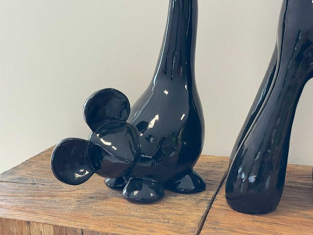 Set kat en muis met lange staart h100cm zwart - afbeelding 3 van  3