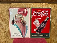 Set reclameborden coca cola (2x) - afbeelding 1 van  3