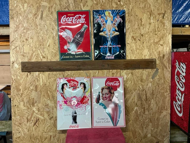 Set reclameborden coca cola (4x) - afbeelding 1 van  6
