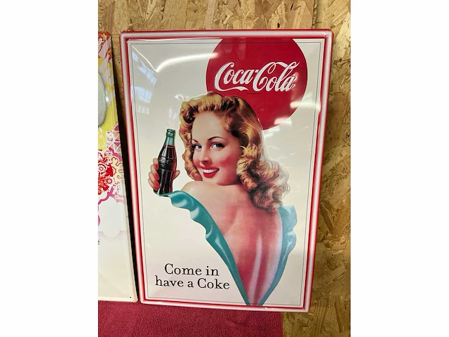 Set reclameborden coca cola (4x) - afbeelding 5 van  6