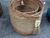 Set rieten opbergmanden - afbeelding 1 van  2