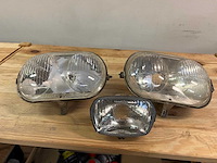 Set rinder motorfiets koplampen (dubbele & enkele halogeenunits)(3x) - afbeelding 1 van  9