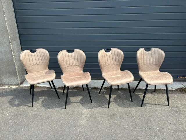 Set tafel actona met 4 microfiber stoelen - afbeelding 2 van  3