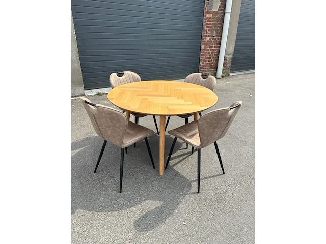 Set tafel actona met 4 microfiber stoelen - afbeelding 1 van  3