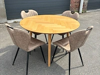Set tafel actona met 4 microfiber stoelen - afbeelding 1 van  3